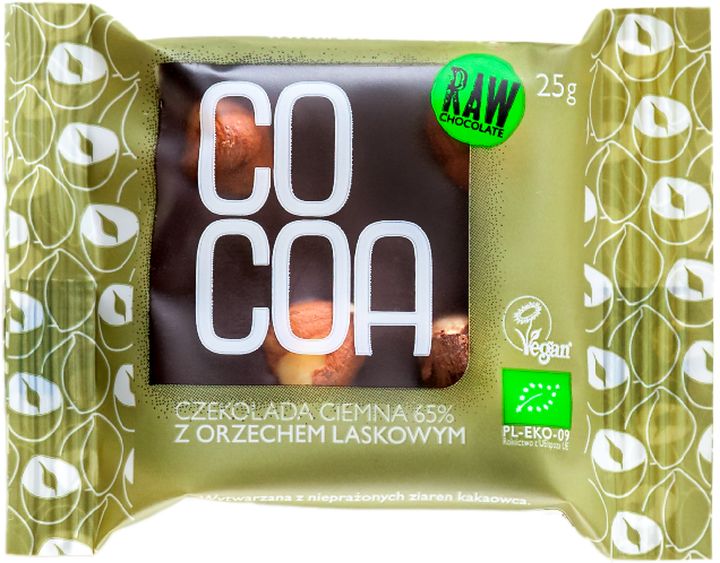 COCOA 65% Dark chocolate with hazelnuts BIO