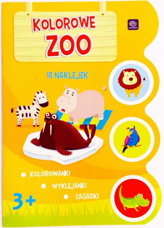 libro para colorear con pegatinas Interdruk "Zoo colorido"