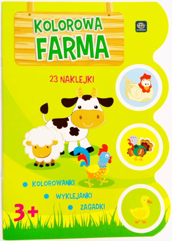 Interdruk книжка-раскраска с наклейками "красочные фермы"