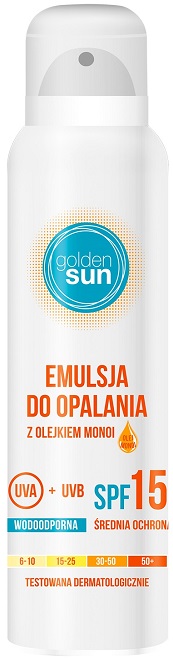 Golden Sun Emulsja do opalania w sprayu SPF 15