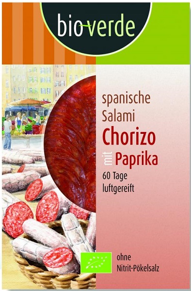 Bio Verde Salami chorizo with pepper BIO slices