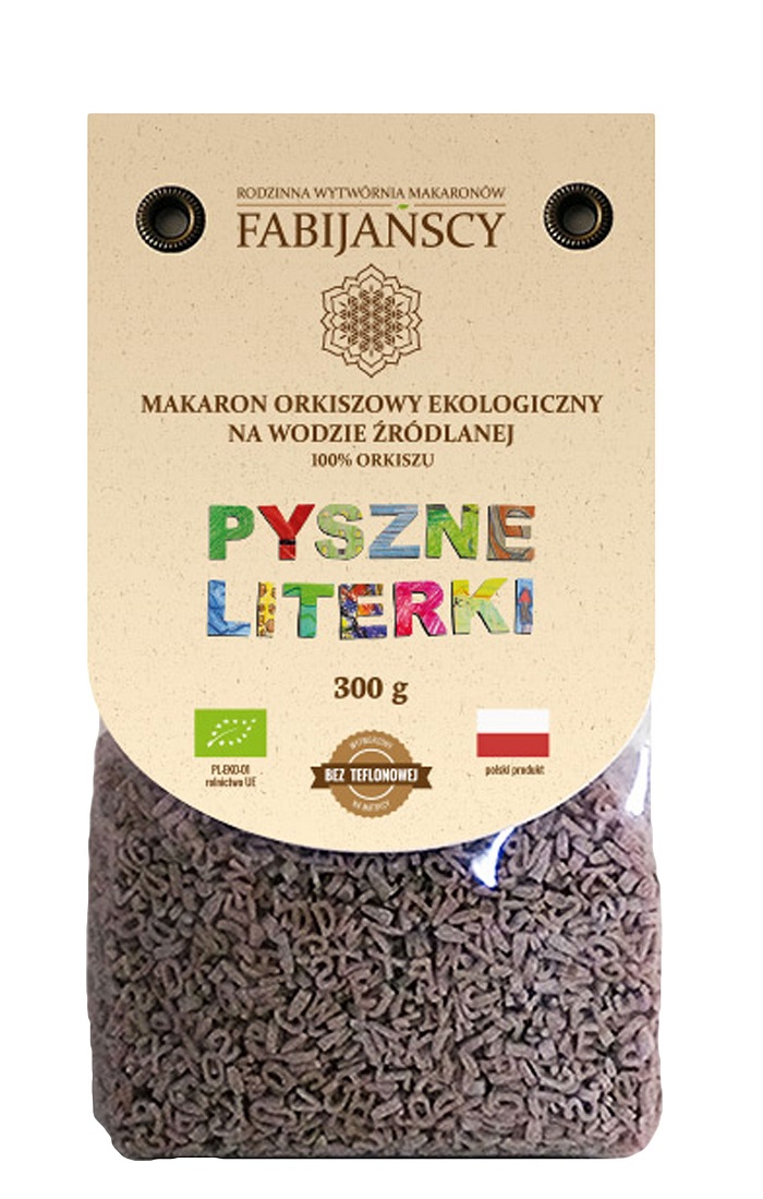 Fabijańscy makaron orkiszowy pyszne literki Eko EKOLOGICZNY