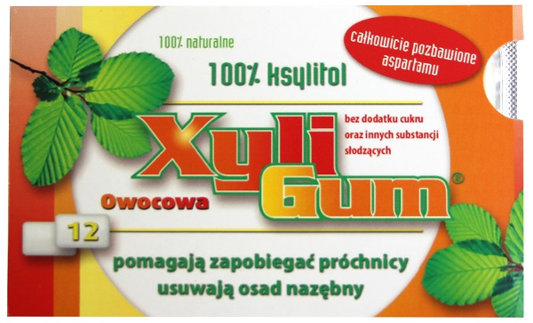 Xyligum chewing gum with fruit flavor 100% xylitol
