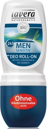 Lavera Men Sensitiv Déodorant Roll-On extrait 24 hz de bio-bamusa et bio-citronnelle