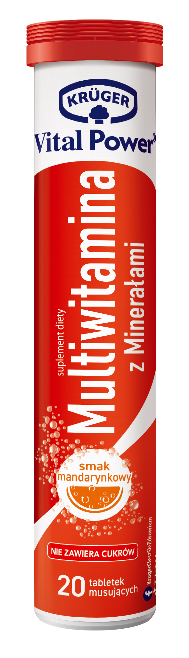 Vital Power Multiwitamina z minerałami Suplement diety. Tabletki musujące o smaku mandarynkowym