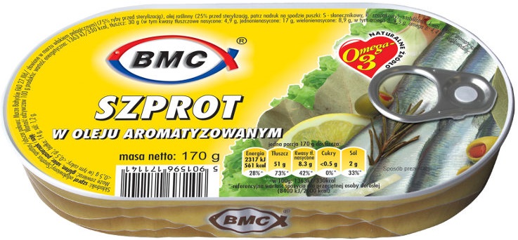 BMC sprats in oil flavored