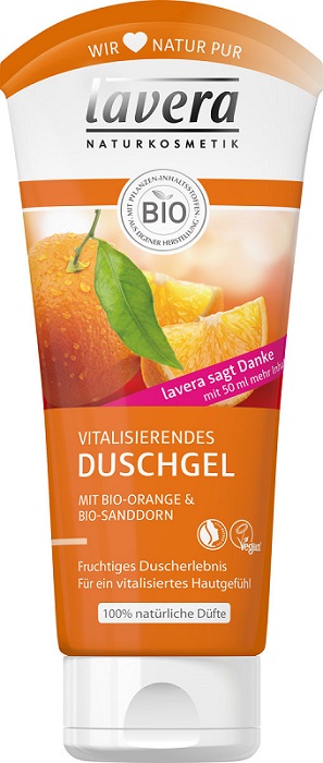 Lavera gel bath and shower with orange and sea buckthorn