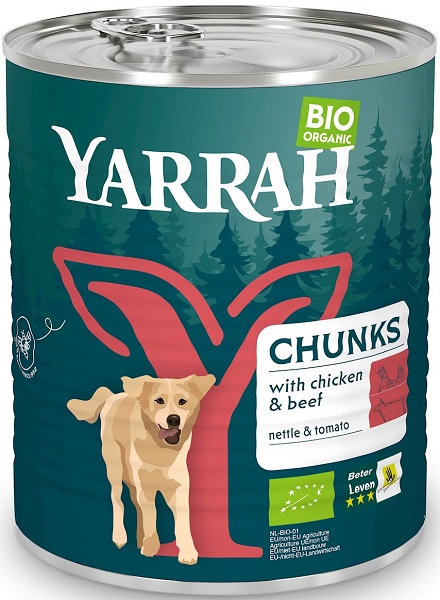 Yarrah Hundefutter mit Rind, Brennnessel und Tomate BIO