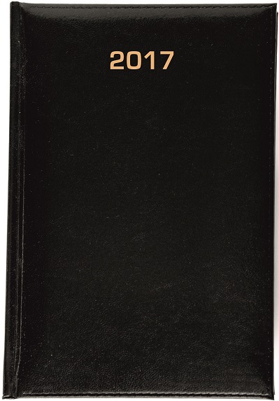 Kalendarz dzienny 2017 B6 czarny