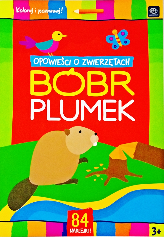 Interdruk Malbuch mit Aufklebern "Geschichten über Tiere" Beaver Plumek