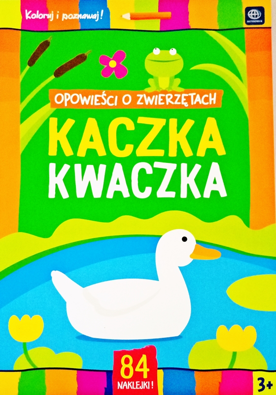libro para colorear con pegatinas Interdruk "Las historias sobre animales" Pato Kwaczka