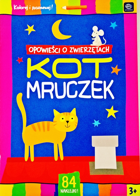 libro para colorear con pegatinas Interdruk "Las historias sobre animales" Frisky Cat