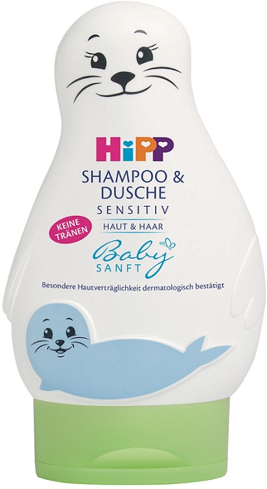Hipp Babysanft gel-Foczka to wash the body and hair