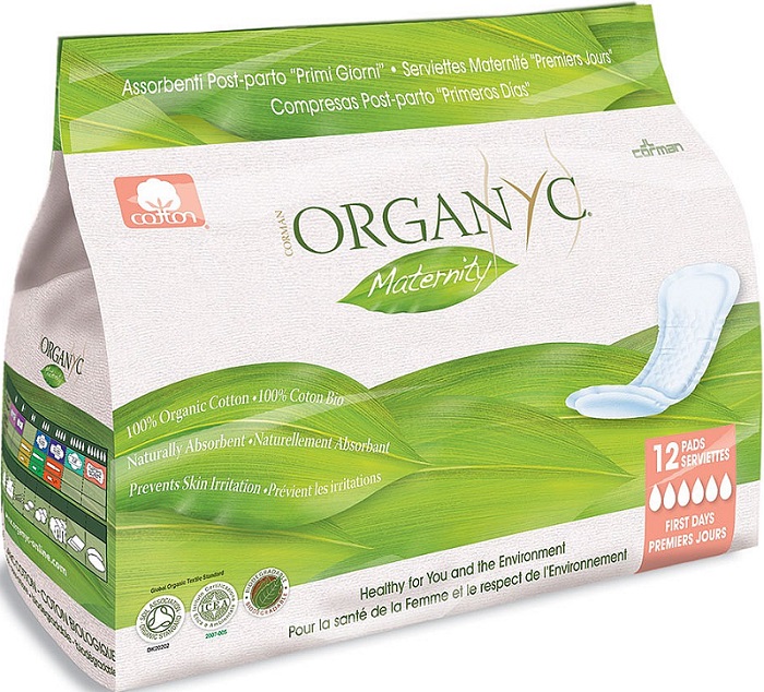Organyc pads postpartum first day BIO