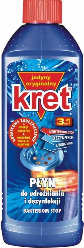 Kret 3in1 liquid and a drain pipe disinfection