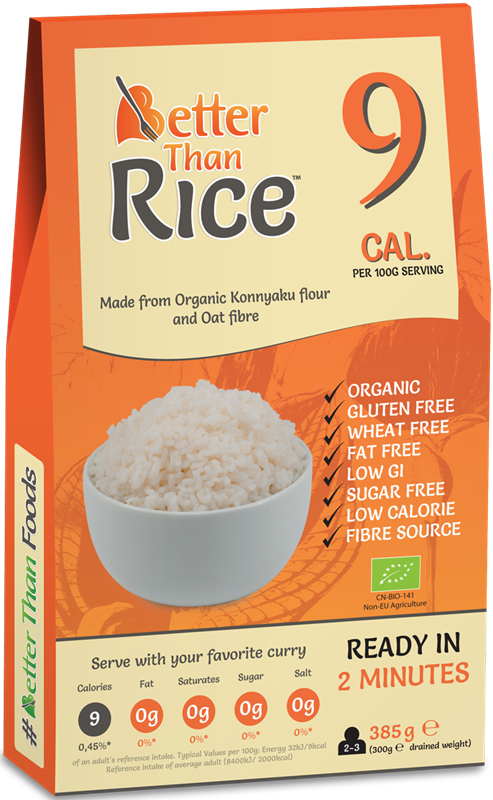 Mejores que los alimentos pasta de konjac en la forma de arroz sin gluten libre de BIO