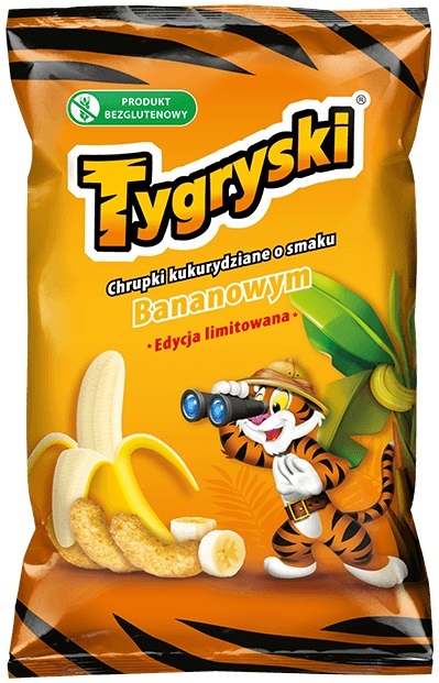 plátano bocanadas tigres de maíz con sabor