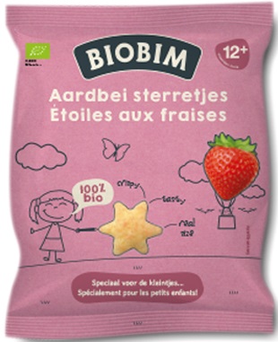 Biobim corn puffs strawberry star BIO