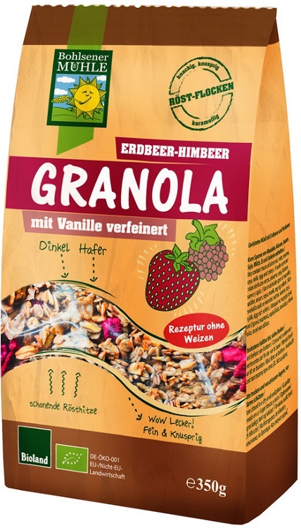 Bohlsener Mühle Ekologiczna granola truskawkowo-malinowa