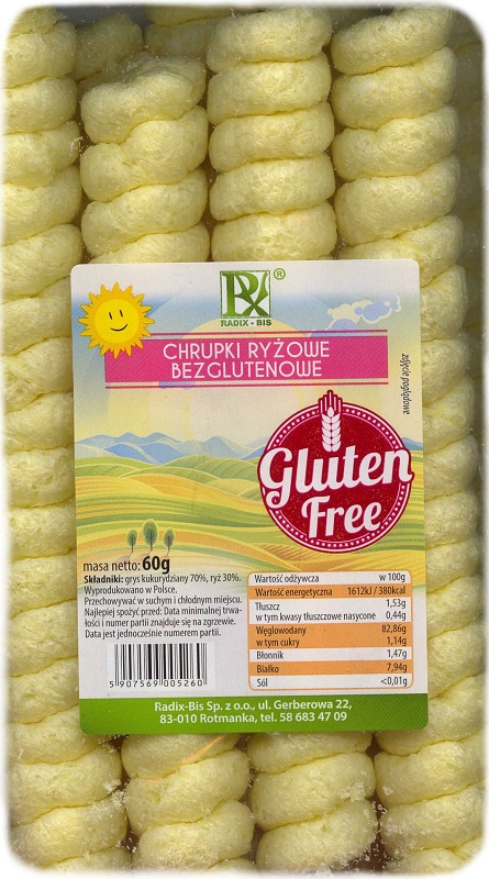 Crujientes de harina de maíz Radix-Bis - arroz sin gluten