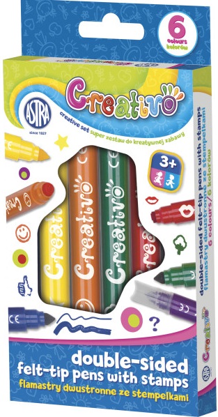 Astra Creativo Markers sided with stamps from 6 colors