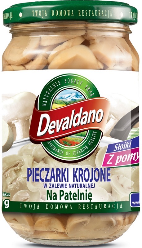 Devaldano Pieczarki krojone w zalewie naturalnej