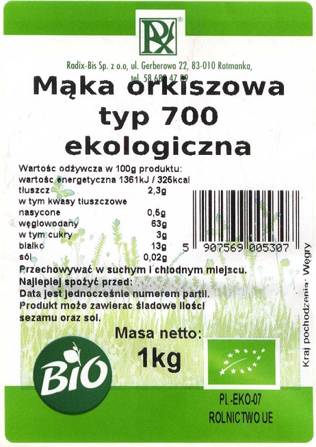 Radix-Bis Mąka orkiszowa typ 700 ekologiczna
