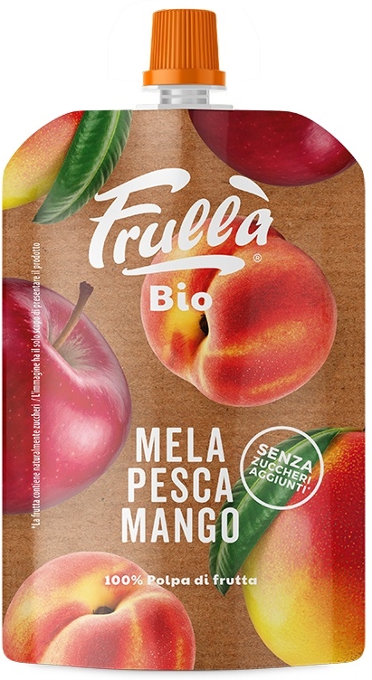 salsa de naturaleza Nuova Apple con mango y melocotón BIO