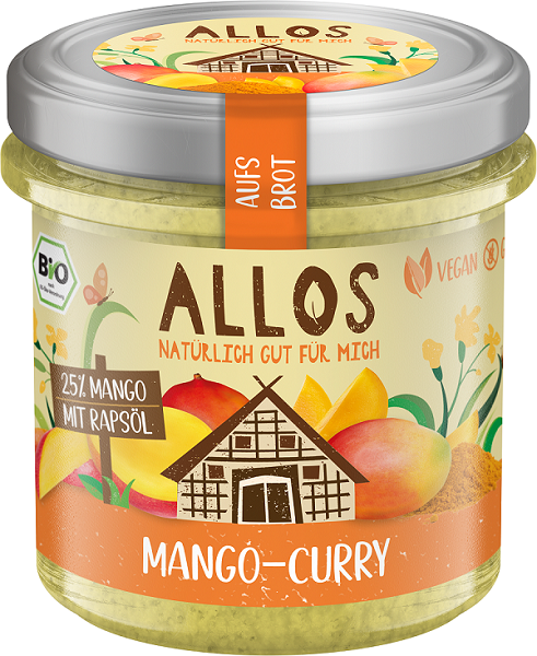 Allos BIO безглютеновая кремовая паста из манго и карри