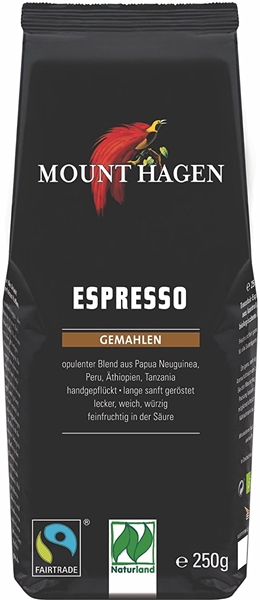 Mount Hagen Ground coffee Arabica 100% fair trade espresso BIO