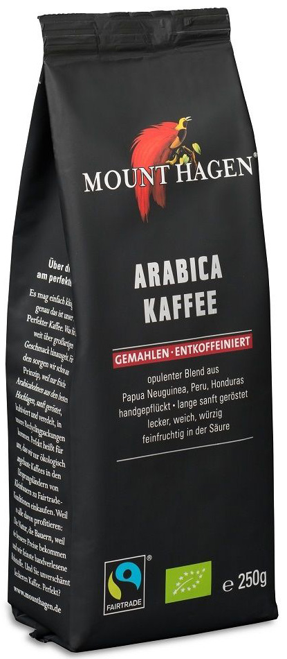 Mount Hagen Coffee Ground decaffeinated Arabica 100% fair trade BIO