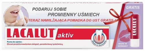 Lacalut Aktiv Pasta do zębów + pomadka ochronna gratis