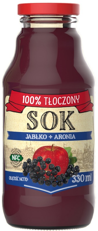 Owoc Sandomierski Sok 100% tłoczony Jabłko + Aronia
