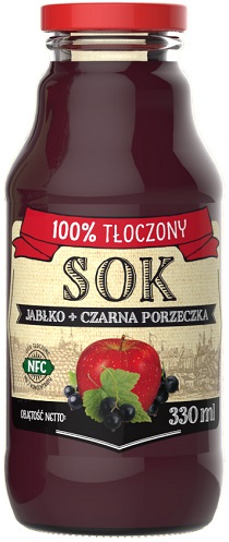 Sandomierski фруктовый сок 100% нажимается яблоко + черная смородина