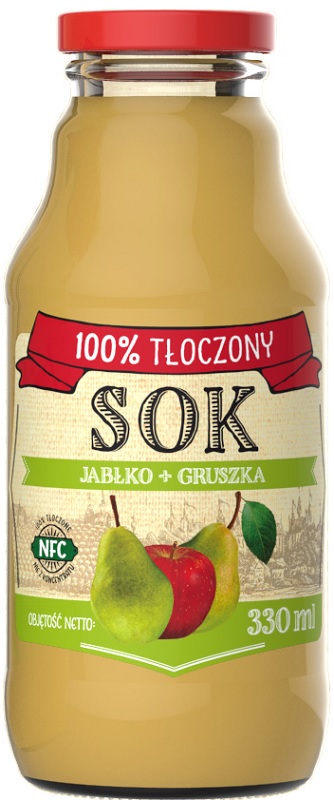 Sandomierski фруктовый сок 100% + нажимается яблоко груша