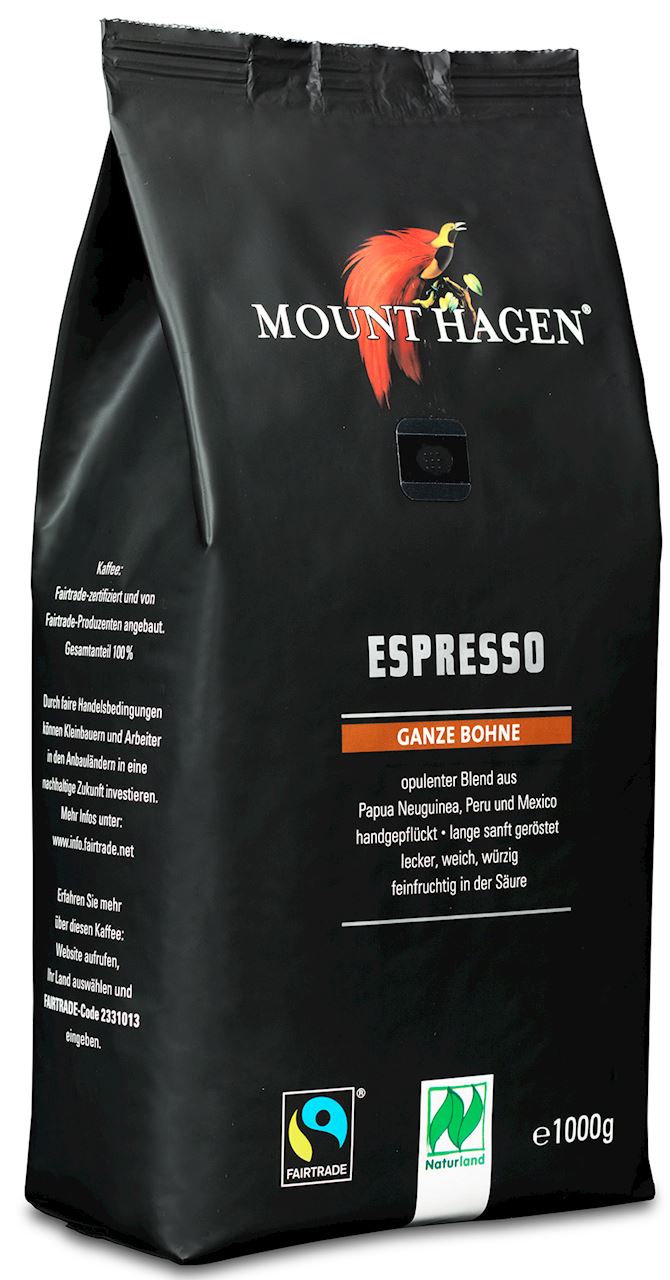 Mount Hagen Arabica coffee beans 100% fair trade espresso BIO