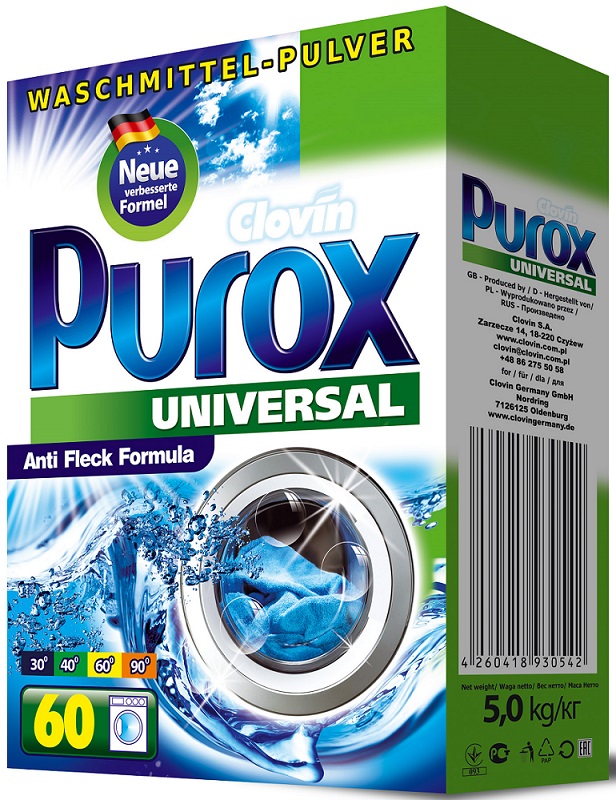 Polvos de lavar Clovin Purox universal universal