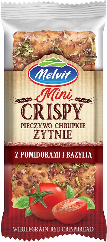 Melvit Crispy Roggen mit Tomaten und Basilikum