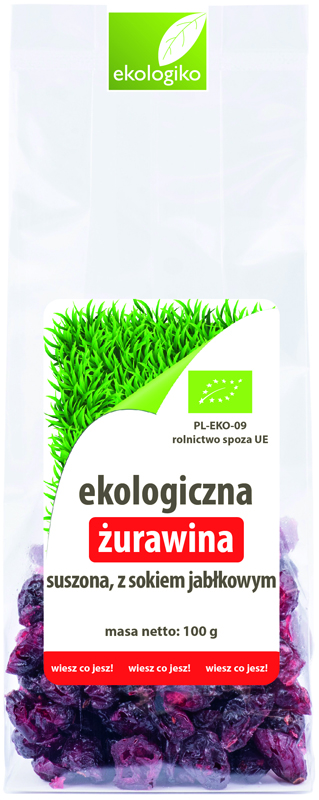 Ecologiko Organic Cranberry Dried with Apple Juice