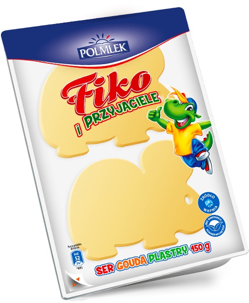Polmlek Gouda lonchas de queso Fiko y amigos, el ratón