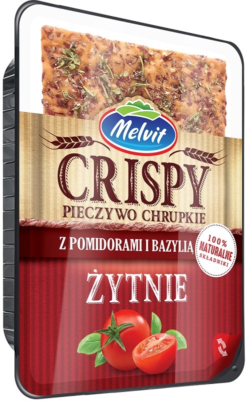 Melvit Crispy Roggen Knäckebrot mit Tomaten und Basilikum