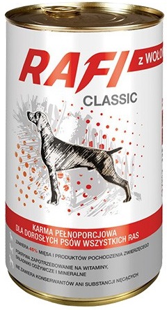 Rafi Klassische Alleinfuttermittel für ausgewachsene Hunde aller Rassen von Rindfleisch