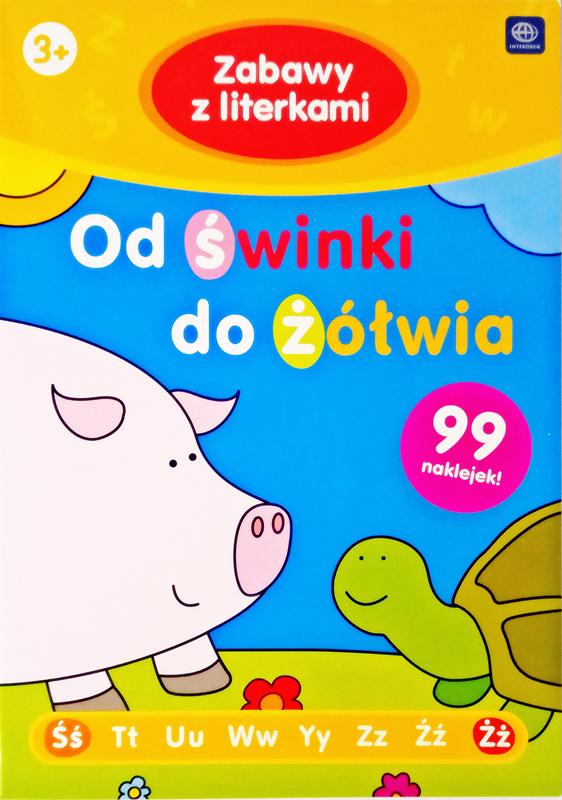 libro para colorear con pegatinas Interdruk Jugando con las letras "de los cerdos a las tortugas"