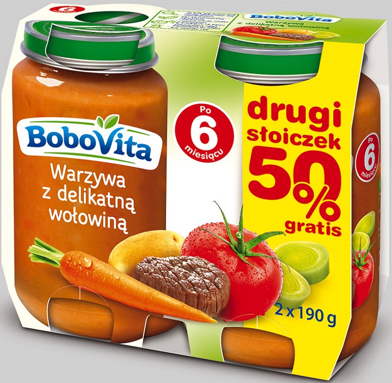 BoboVita Warzywa z delikatną wołowiną dwupak