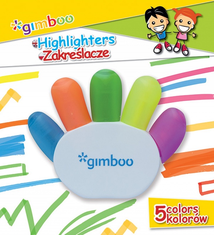 Gimboo Highlighter Blister-förmigen Griff, Farb-Mix