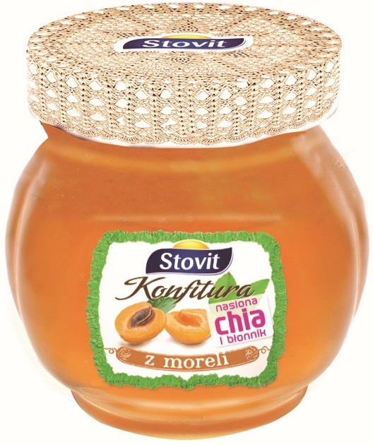 Stovit Apricot jam with split seeds and fiber
