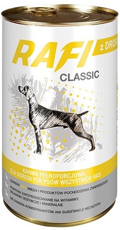 Rafi clásico Alimento completo para perros adultos de todas las razas de aves de corral