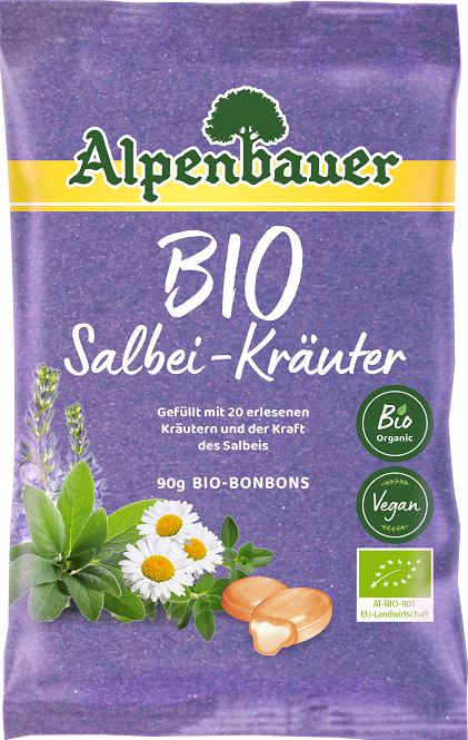 Alpenbauer Cukierki z nadzieniem o smaku ziołowym z szałwią BIO