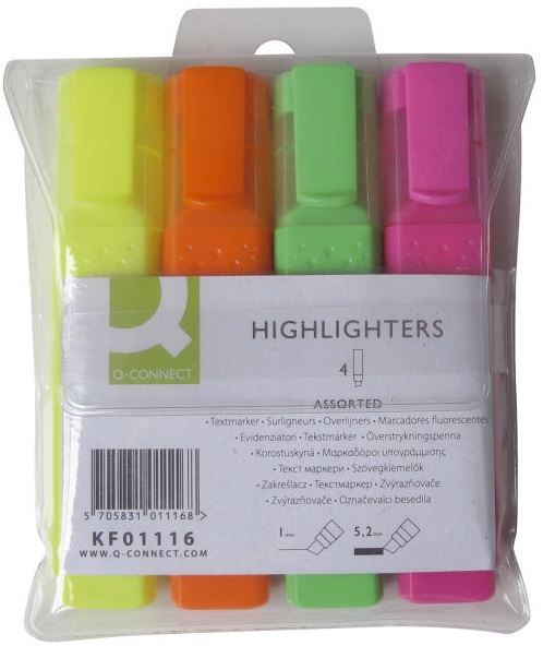 Q-Connect Highlighter 4 colors
