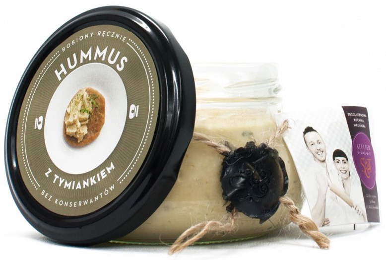 Degustar Atelier Hummus con tomillo y vegetariana libre de gluten